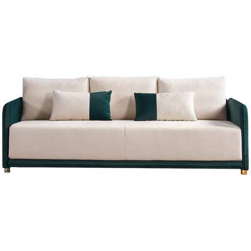 Velvet Sofa BEIGE & GREEN Color image