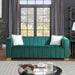 AModern  channel sofa  take on a traditional Chesterfield,Dark Green color,3 Seater image