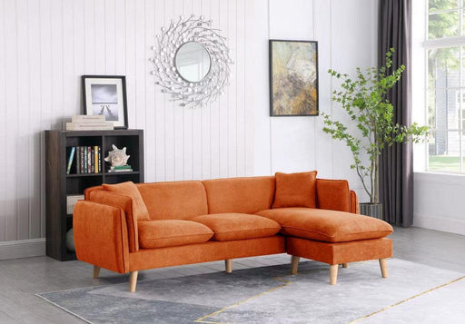 Brayden Orange Fabric Sectional Sofa Chaise image