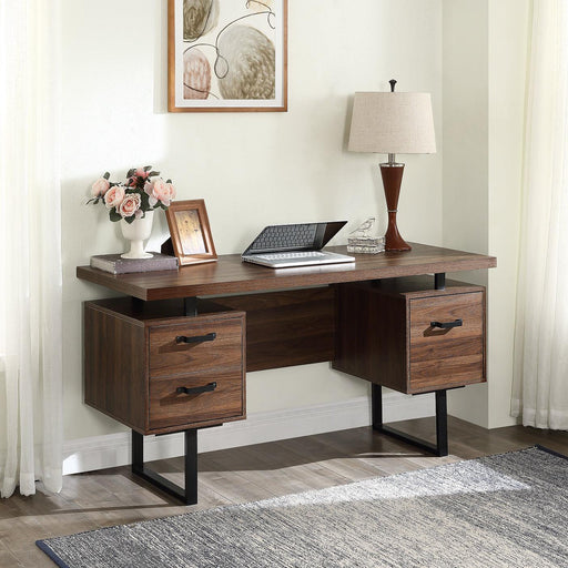 Home Office Computer Desk with Drawers/Hanging Letter-size Files, 59 inch Writing Study Table with Drawers image
