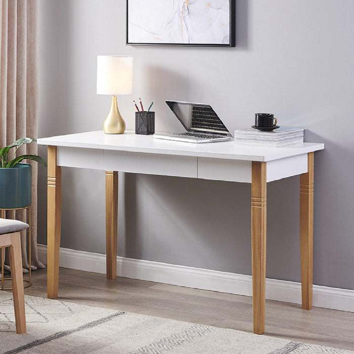 Home Office Desk Large Computer Desk Study Desk Writing Table Workstation with Solid Wood Legs & 1 Drawer image