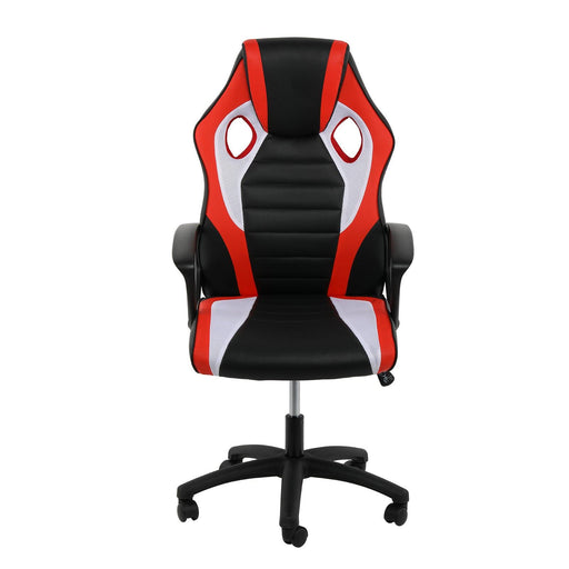 Gaming Office High Back Computer Ergonomic Adjustable Swivel Chair, Black/Red/White image
