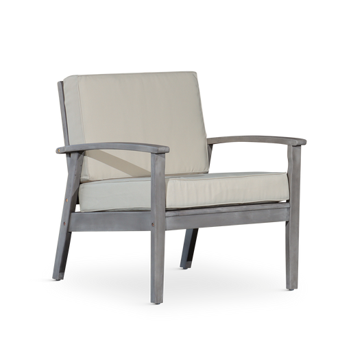 Deep Seat Eucalyptus Chair, Silver Gray Finish, Sand Cushions image