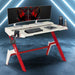 Techni Sport Ergonomic Computer Gaming  Desk Workstation with Cupholder & Headphone Hook, Red image