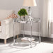 Contemporary Acrylic End Table, Side Table with Tempered Glass Top, Chrome/Silver End Table for Living Room&Bedroom image