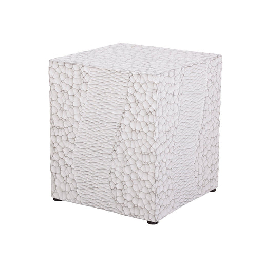 Outdoor Faux Wood Stump Side Table Coffee Table,Side table ,End Table Accent table Square  White image