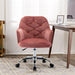 Velvet Swivel Shell Chair for Living Room ,Office chair ,Modern Leisure Arm Chair Bean red image