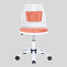 Office Task Desk Chair Swivel Home Comfort Chairs,Adjustable Height with ample lumbar support,White+Orange image
