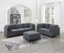 Ash Grey Chenille Fabric Modular Sofa Set 6pc Set Living Room Furniture Couch Sofa Loveseat 4x Corner Wedge 1x Armless Chair and 1x Ottoman Tufted Back Exposed Wooden Base image