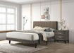 ACME Valdemar Queen Bed, Brown Fabric & Weatheted Gray Finish BD00571Q image