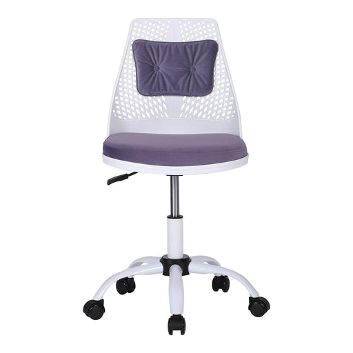 Office Task Desk Chair Swivel Home Comfort Chairs,Adjustable Height with ample lumbar support,White+Purple image