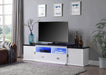 ACME Barend TV Stand w/LED, White & Black High Gloss Finish LV00999 image