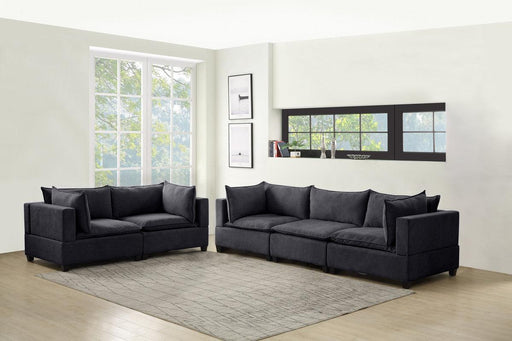 Madison Dark Gray Fabric Sofa Loveseat Living Room Set image