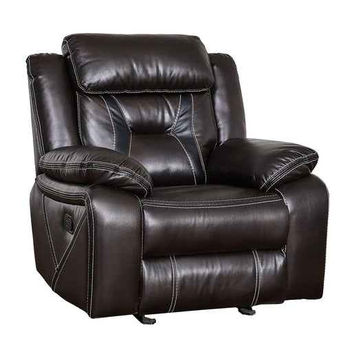 Reclining upholstered manual puller in faux leather, Brown 38.58*38.58*40.16 image