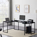 U-shaped Computer Desk, Industrial Corner Writing Desk with CPU Stand, Gaming Table Workstation Desk for Home Office (Black) image