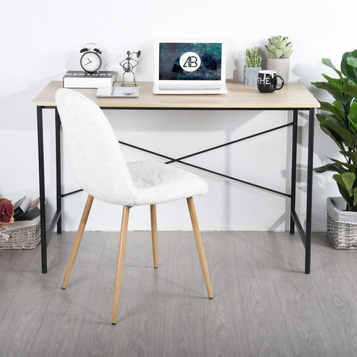 47.2“W x 23.6”D x 29.6“H Metal Frame Home Office Writing Desk - Oak & Black image