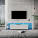 Modern gloss white TV Stand for 80 inch TV , 20 Colors LED TV Stand w/Remote Control Lights image