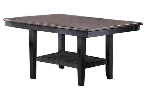 1pc Dining Table Dark Coffee Finish Kitchen Breakfast Dining Room Furniture Table wStorage Shelve Rubber wood image