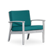 Deep Seat Eucalyptus Chair, Silver Gray Finish, Dark Green Cushions image