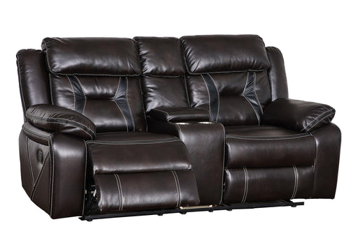 Reclining upholstered manual puller in faux leather, Brown  72.83*38.58*40.16 image