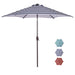 Outdoor Patio 8.6-Feet Market Table Umbrella With Push Button Tilt And Crank, Blue/White Stripes[Umbrella Base is not Included] image