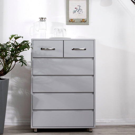 Six drawer side table-Grey image