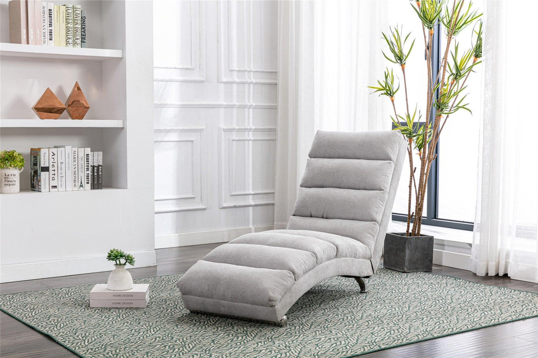 Linen Chaise Lounge Indoor Chair,Modern Long Lounger for Office or Living Room image