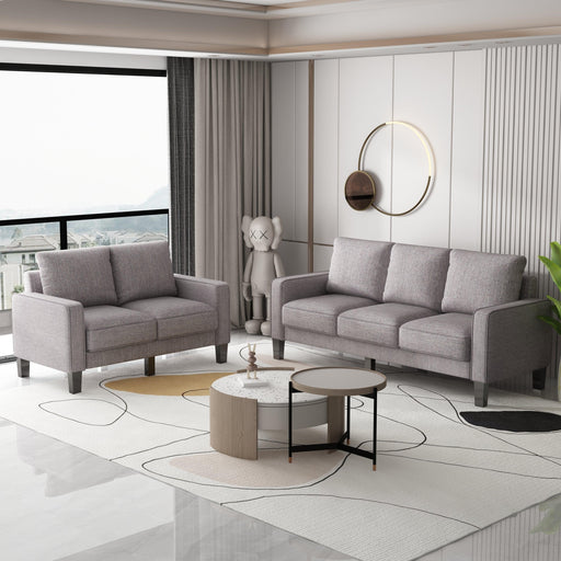 Modern Living Room Furniture Sofa in Light Grey Fabric 2+3 Seat image