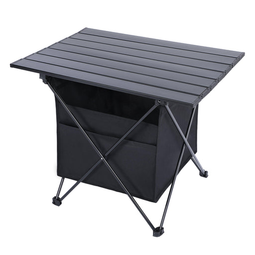 Portable Folding Aluminum Alloy Table with High-CapacityStorage and Carry Bag for Camping, Traveling, Hiking, Fishing, Beach, BBQ, Medium, Black image