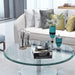 32" Inch Round Tempered Glass Table Top Clear Glass 3/8 Inch Thick Beveled Polished Edge image