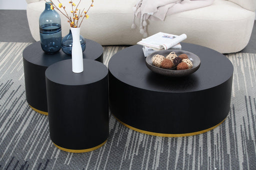 Set of 3 Round Coffee Table side Table End Table for Living Room Fully Assembled image