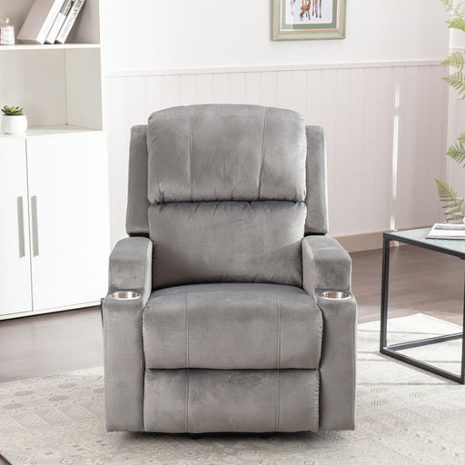 Electric Lift Recliner for the Elderly with Massage Therapy and Heat, Power Lift Chair, with 2 Cupholders, Sofa sSuitable for Living Room& Bed Room, Grey image