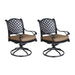 Patio Outdoor Dining Swivel Rocker Chairs With Cushion, Set of 2, Dupione Brown image