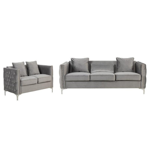 Bayberry Gray Velvet Sofa Loveseat Living Room Set image