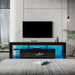 Modern gloss black TV Stand for 80 inch TV , 20 Colors LED TV Stand w/Remote Control Lights image
