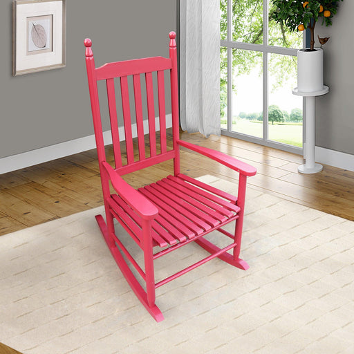 wooden porch rocker chair  Red image