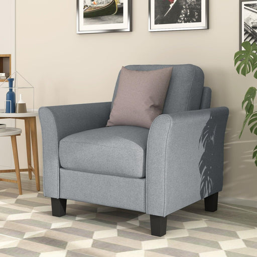 Living Room Furniture Armrest Single Sofa (Gray) image