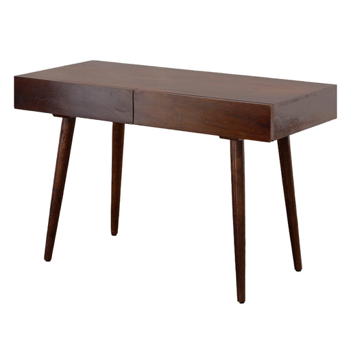 ManWood Writing Desk with Two Drawers and Tapered Legs, Brown image