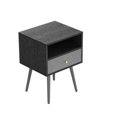 UpdateModern Nightstand with 1Drawers, Suitable for Bedroom/Living Room/Side Table (Dark Grey) image