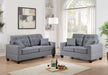 Living Room Furniture 2pc Sofa Set Grey Polyfiber Tufted Sofa Loveseat w Pillows Cushion Couch image