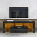 Black morden TV Stand with LED Lights,high glossy front TV Cabinet,can be assembled in Lounge Room, Living Room or Bedroom,color:BLACK image