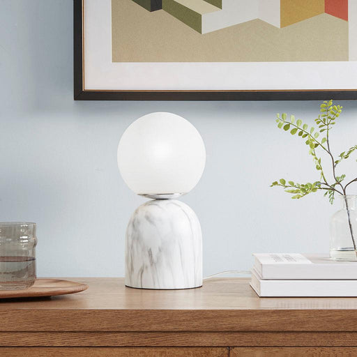 Nelia Frosted Glass Globe Resin Table Lamp image