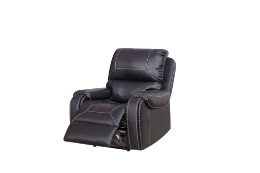 Faux Leather Reclining Sofa Couch Single Chair for Living Room Black image