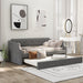 Upholstered Daybed with Trundle, Wood Slat Support,Upholstered Frame Sofa Bed , Twin,Gray image