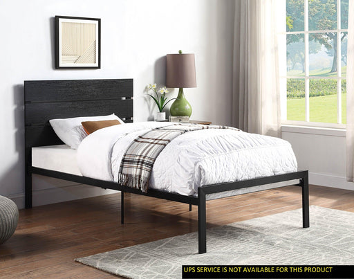 Black Metal Frame Twin Size Bed 1pc image