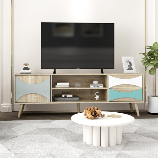 TV Stand withStorage Cabinet and Shelves, TV Console Table for Living Room image