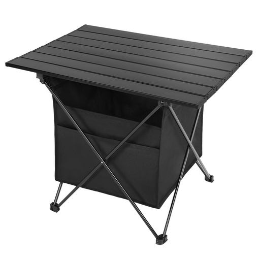 Portable Folding Aluminum Alloy Table with High-CapacityStorage and Carry Bag for Camping, Traveling, Hiking, Fishing, Beach, BBQ, Small, Black image