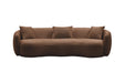 Mid CenturyModern Curved Living Room Sofa,  Boucle Fabric Couch for Bedroom, Office, Apartment, Brown image