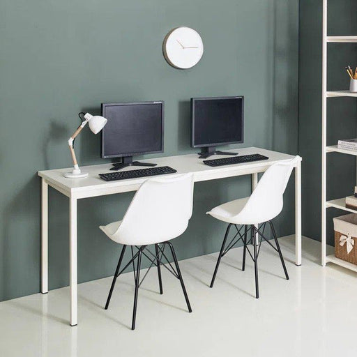Harry Contemporary Wood and Metal Computer Desk in Ivory image