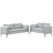 2 Piece Sofa SetsModern Linen Fabric Upholstered  Loveseat and 3 Seat Couch Set Furniture for Different Spaces,Living Room,Apartment(2+3 seat) image